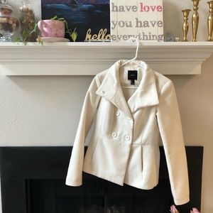 White pea coat forever 21